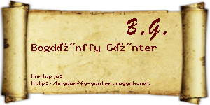 Bogdánffy Günter névjegykártya